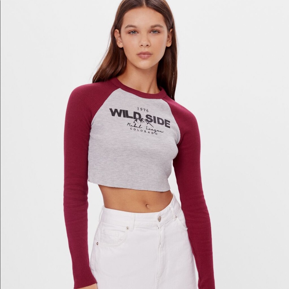 Thermal crop top from Bershka